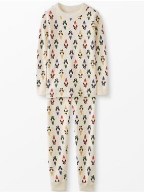 Hanna Anderson Holiday 100% Organic Cotton Pajama Set. Size Medium   EUC